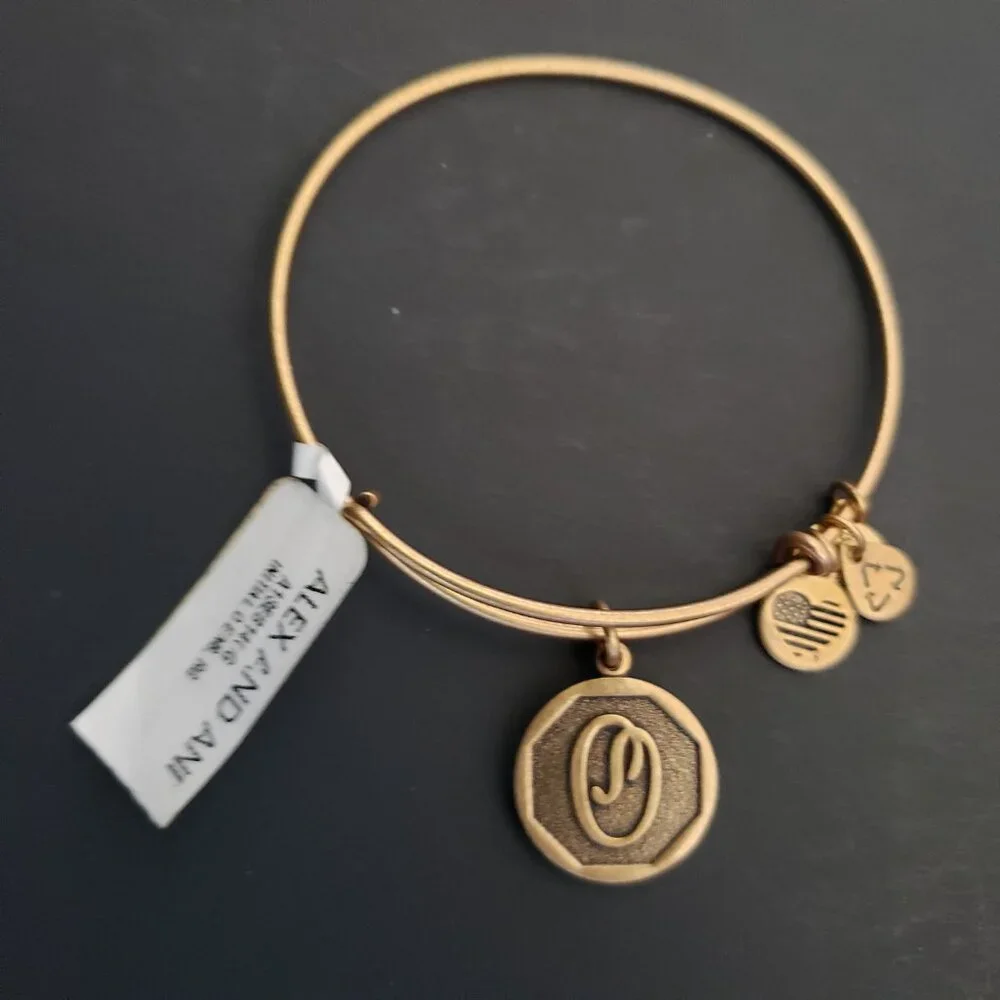 Alex And Ani Name Initial Letter O Bracelet 678 - Picture 1 of 3